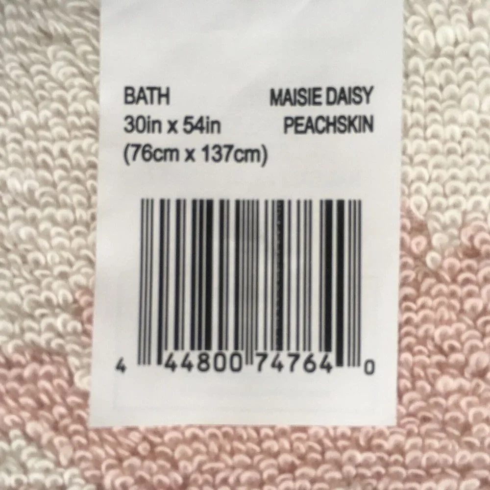 3 Wild Sage Maisie Daisy PINK & IVORY Floral Pattern 30x54 BATH Towels w/Fringe